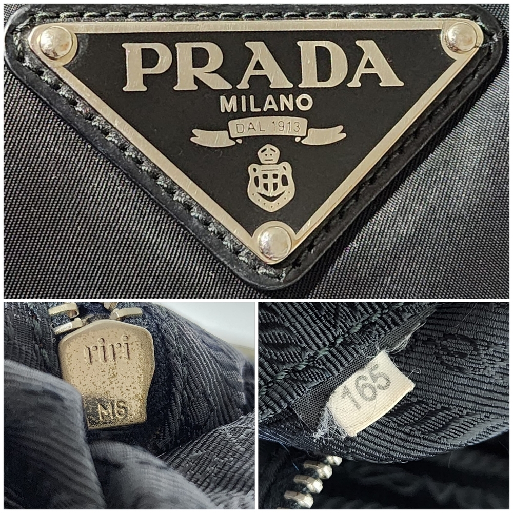 PRADA Tessuto Nylon Saffiano Sacca Shoulder Bag Black - Picture 4 of 16